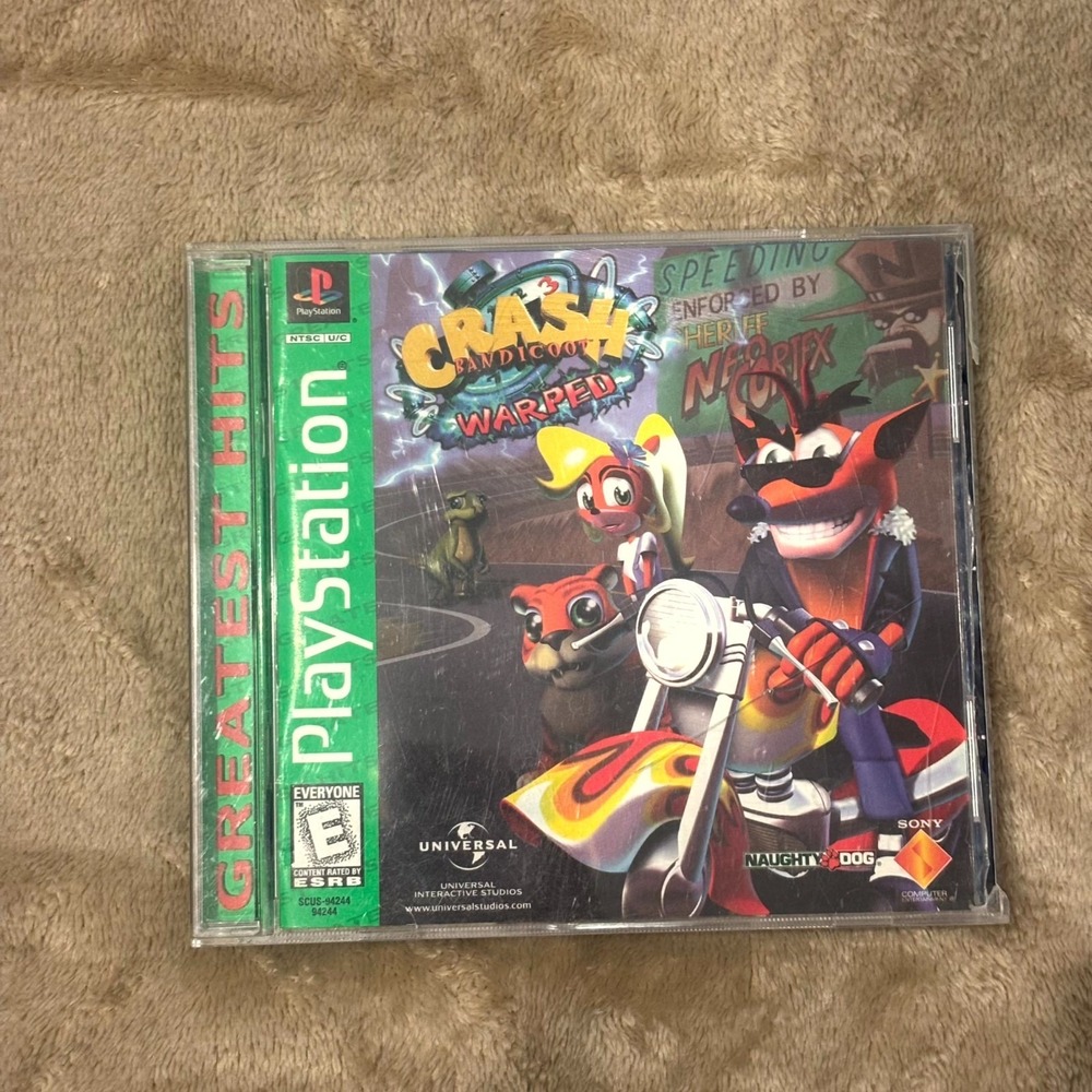 Crash Bandicoot Warped PS1 PlayStation 1 Complete CIB Tested Working Black Label
